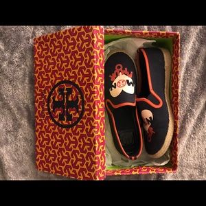 Tory Burch Navy Amour Espadrille Flats like New